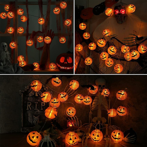 20 Lanternas De Led Abóbora Halloween, Decoração Halloween