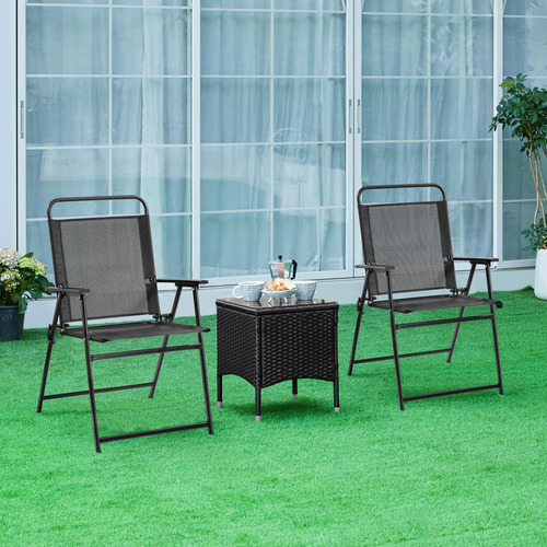 Juego De 4 Sillas De Patio Plegables Para Exteriores