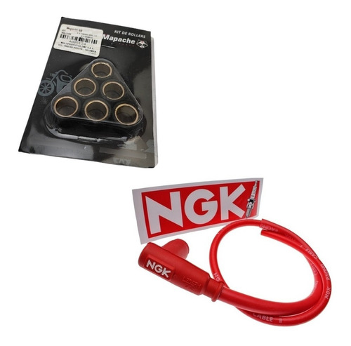 Ngk Cable De Bujia Moto Competencia + Rollers Bws 125 8.5gr