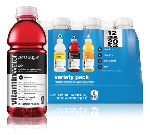 Vitamin Water Zero Sugar - Paquete Surtido De 3 Sabores, Agu