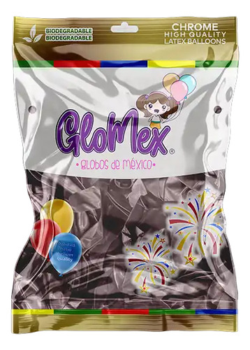 50 Globos Glomex #10 Cromado Elige Colores Glomex Rosa Cromado Glomex 10