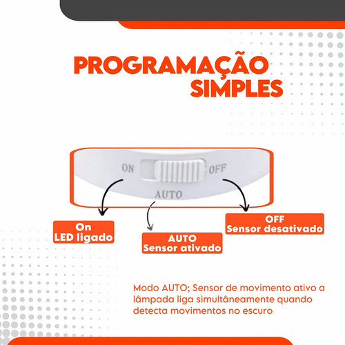 Luminaria Lampada Recarregavel Led S Fio Com Sensor Presença