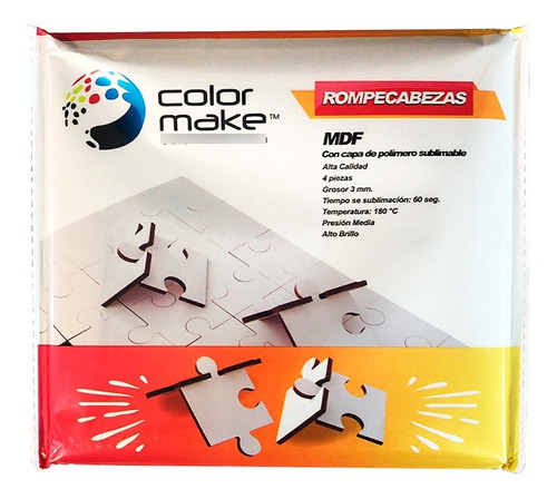 Rompecabezas Mdf De 4 Pz Sublimar Sublimacion Colormake