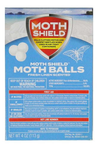Imagen 2 de 4 de Bolitas Control De Plaga Menta Naftalina 113g Moth Shield