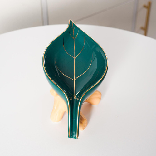 Jabonera De Cerámica Para Encimera Con Soporte Para Verde