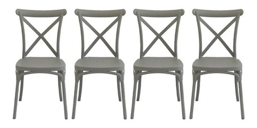 Imagen 4 de 7 de Pack X4 Sillas Plásticas Katrina Para Exterior Interior