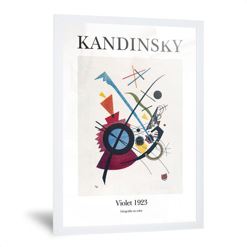 Cuadros Kandinsky Violeta Obra Viotet Enmarcado Vidrio 35x50