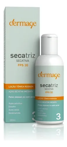 Loção Tônica Rosada Dermage Secatriz para pele oleosa de 120mL