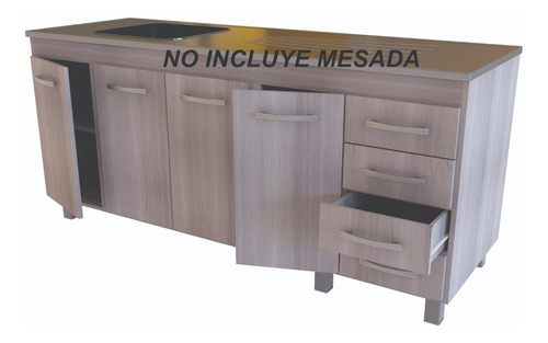 Imagen 1 de 5 de Bajo Mesada 1.60 Murano Reforzado Correderas Metalicas Envio