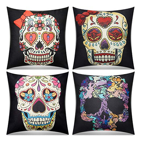 4 Fundas Decorativas Almohadas De Halloween, Fundas De ...