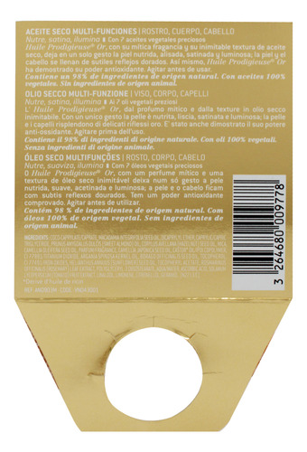 Aceite Seco Nuxe Huile Prodigieuse O Golden Shimm Multiusos