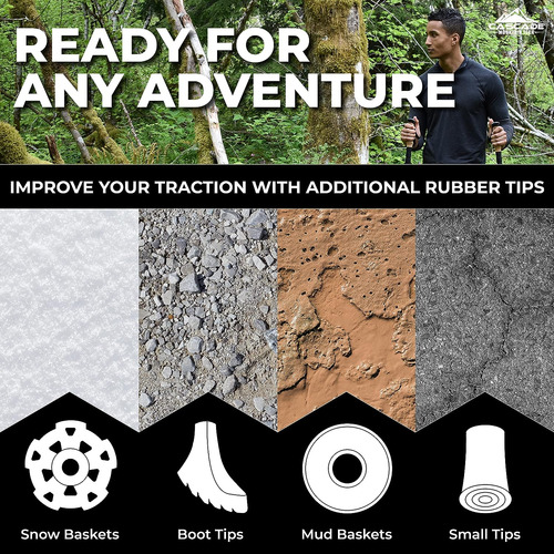 Cascade Mountain Tech Bastones De Trekking Ligeros De Alu...