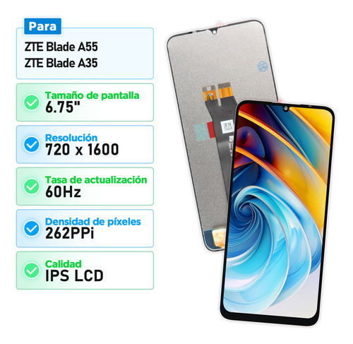 Pantalla Para Zte Blade A55/a35 Lcd Táctil Display