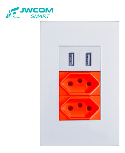 Tomada 20a Modular Usb De Parede Jwcom Bivolt Atualizável
