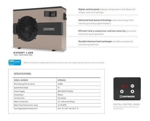 Bomba De Calor Hayward Heatpro Hp50ha 45 Mil Btu P. Alberca