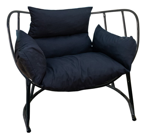 Combo 1 Sillon Cala Exteriores 1 Almohadon Con Brazo Negro Almohadón Negro