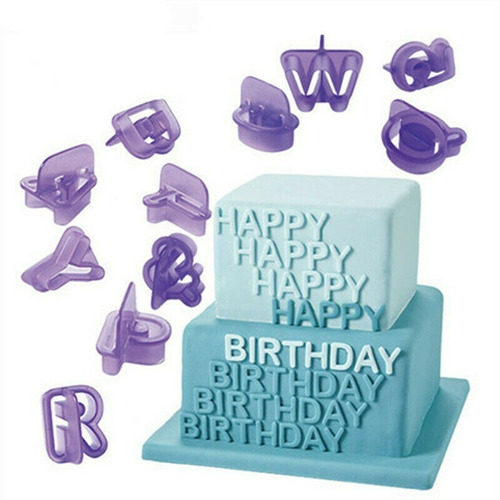 Molde Cortadores Galleta Fondant Letras Numero Pastel Kit 40