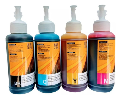 Pack 4 100ml Tinta Tipo Dye Base Agua Universal Todas Marcas