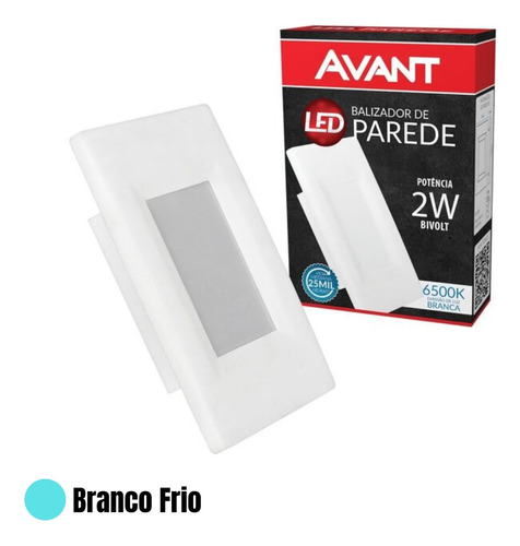 Kit 4x Balizador Embutir Arandela 2w 4x2 Interna 3000k/6000k