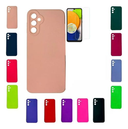 Funda Protector Silicona Para Samsung Galaxy A24  Y Vidrio 