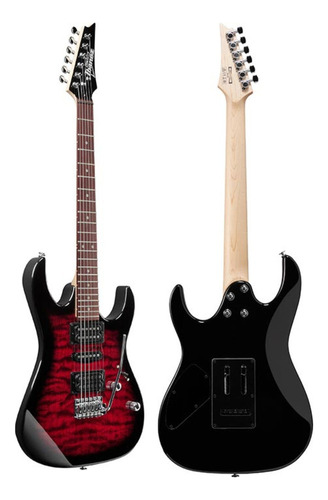 Guitarra Ibanez Superstrato Grx 70qa Com Capa Champion Cor Transparent Red Burst Orientação Da Mão Destro