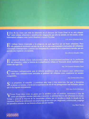 El Oficio D Urbanista Y La Práctica Urbanística Víctor Fossi