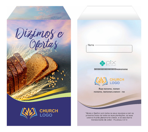 Envelope De Dízimo E Oferta Personalizado 500 Unidades