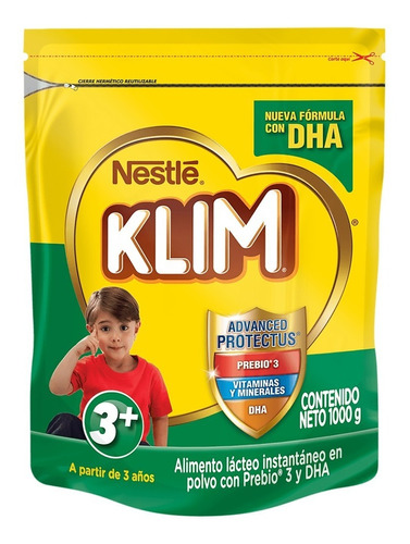 Alimento Lacteo Klim 3 + Dha Bolsa X 1000 Grs