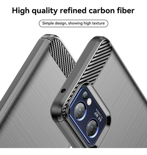 Funda Silicona Fibra De Carbono Para Find X5 Lite+mica