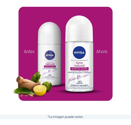 Antitranspirante En Roll On Nivea Aclarado Efecto Satín 50ml