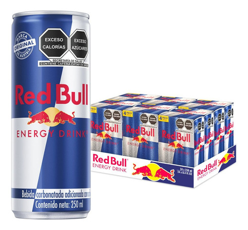 Red Bull Bebida Energética, Energy Drink, 250 Ml, 24 Latas