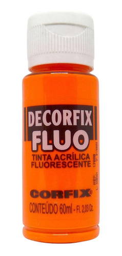 Tinta Decorfix Fluorescente 1010 Laranja Fogo 60ml