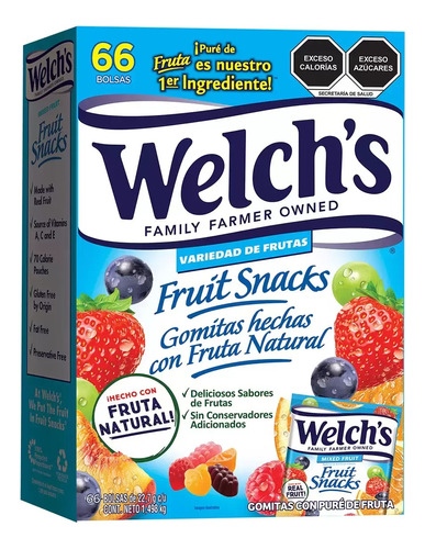Welch's Gomitas Hechas Con Fruta Natural 66 Pzas De 22.7 G