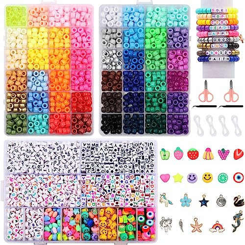 Kit De Fabricación De Pulseras De 3500 Piezas, 48 Colo...