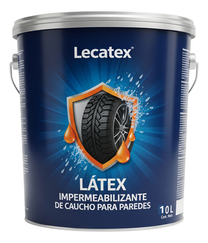 Pintura Impermeabilizante De Caucho Lecatex 10 Litros Gris Claro Mate