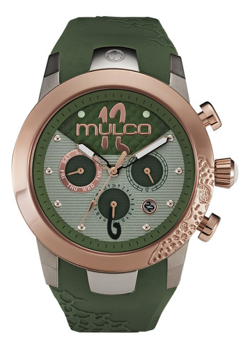 Reloj Casual Mulco Mw-3-22872-473 Lady D Color de la correa Verde Color del bisel Plateado Color del fondo Verde