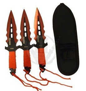 Cuchillo De Lanzar Tac Force Lanza Negro Y Rojo Nf5834 Funda