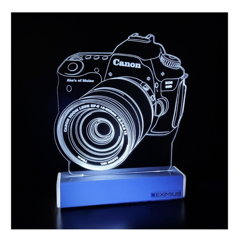 Velador Moderno  Camara 3d Lampara Luz Led Regalo Fotografos