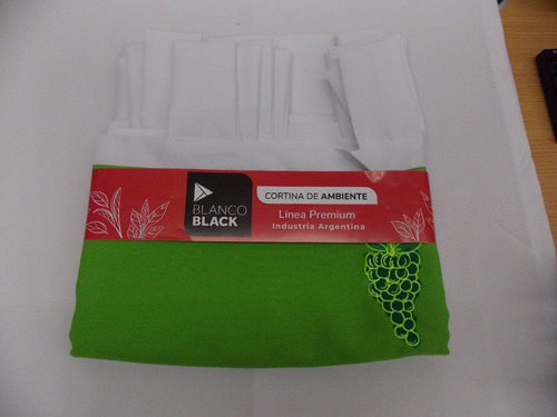 Imagen 5 de 7 de Cortina De Cocina C/faldón Blanco Black