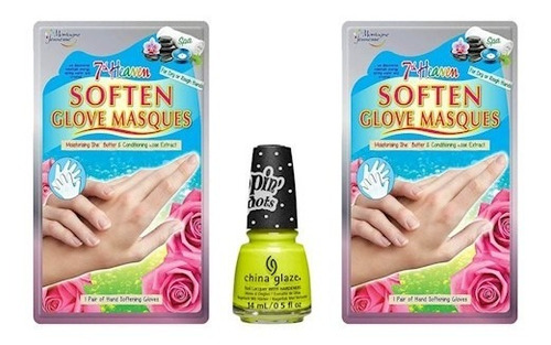 Pack 2 Mascarillas Suavizante De Manos + Esmalte Lemon Ice