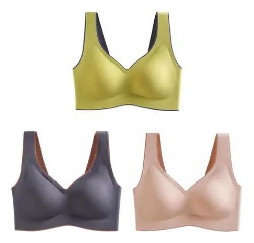 3 Paquete De Brasier Push Up Color Sujetador Sin Varillas