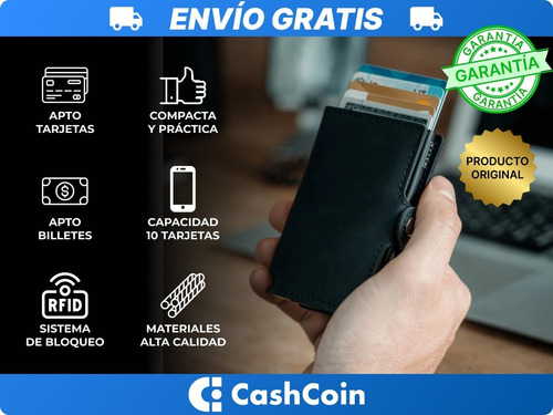 Billetera Walla Wallet Vintage Black - Cuero Proteccion Rfid