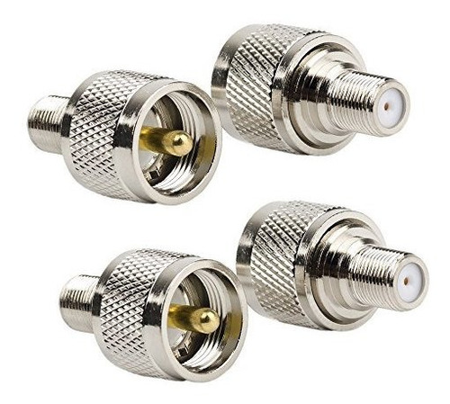 (paquete De 4) Adaptador Coaxial Coaxial Rf Femenino Uhf A H