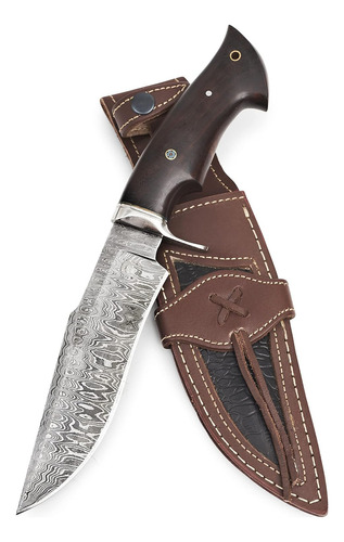 Cuchillo Bigcat Roar De Acero Damascus 2024 Con Funda 30.48