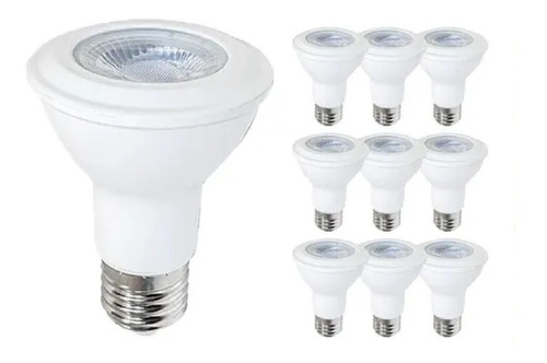 Kit 10 Lâmpada Led Par 20 7w Branco Frio Bivolt Decoração