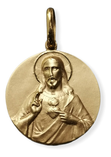 Medalla Oro 14k Sagrado Corazón Jesús #1214 Bautizo Comunión