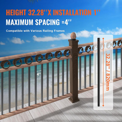 Balaustres De Metal Escaleras, 32.28 X 1 Pulgadas, Ejes...