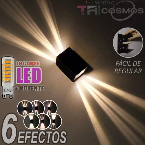 Difusor Aplique Bidireccional Efecto Rayos X Plasma- Led 12w