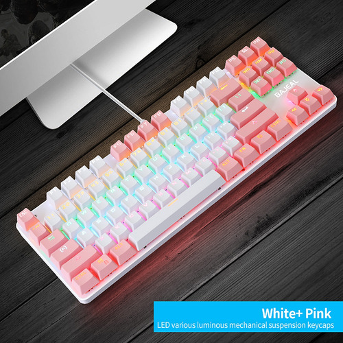 Teclado Mecánico Con Cable 87 Teclas Mixta De Luz Mecánica