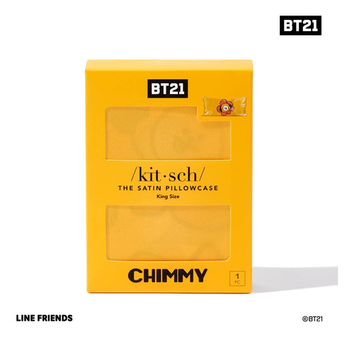Funda De Almohada De Satén Kitsch X Bt21 (chimmy) Para Cama